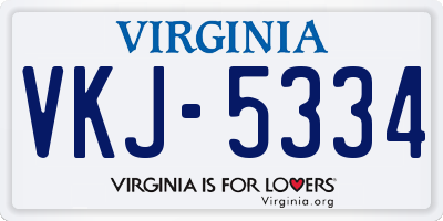 VA license plate VKJ5334