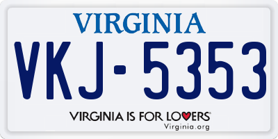 VA license plate VKJ5353