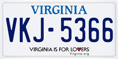 VA license plate VKJ5366
