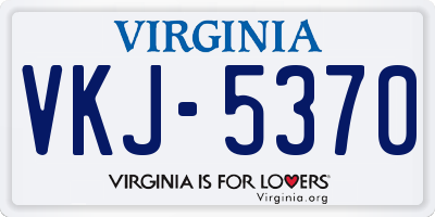 VA license plate VKJ5370