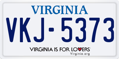 VA license plate VKJ5373