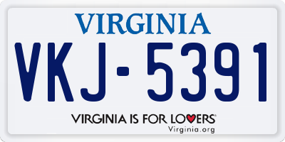 VA license plate VKJ5391