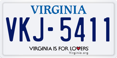 VA license plate VKJ5411