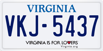 VA license plate VKJ5437