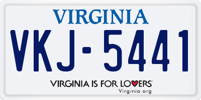 VA license plate VKJ5441