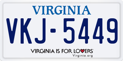 VA license plate VKJ5449