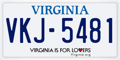 VA license plate VKJ5481
