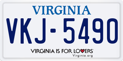 VA license plate VKJ5490