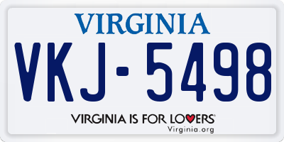 VA license plate VKJ5498