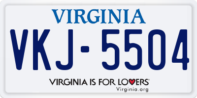 VA license plate VKJ5504