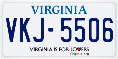 VA license plate VKJ5506