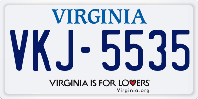 VA license plate VKJ5535