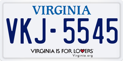 VA license plate VKJ5545