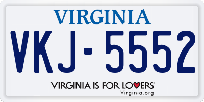VA license plate VKJ5552