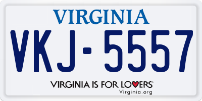 VA license plate VKJ5557