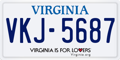 VA license plate VKJ5687