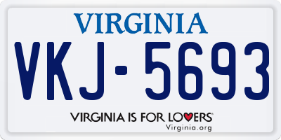VA license plate VKJ5693