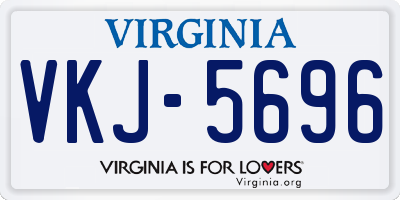 VA license plate VKJ5696