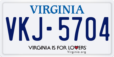 VA license plate VKJ5704