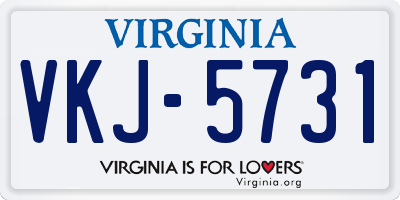 VA license plate VKJ5731