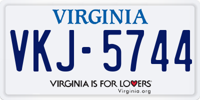 VA license plate VKJ5744