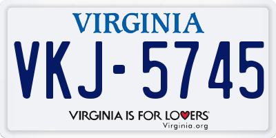 VA license plate VKJ5745