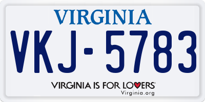 VA license plate VKJ5783