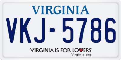 VA license plate VKJ5786