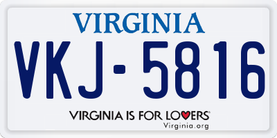 VA license plate VKJ5816