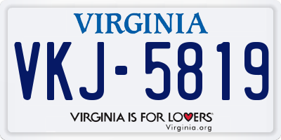VA license plate VKJ5819