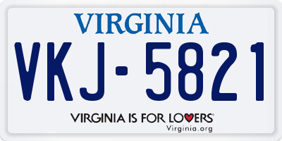 VA license plate VKJ5821
