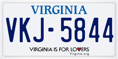 VA license plate VKJ5844