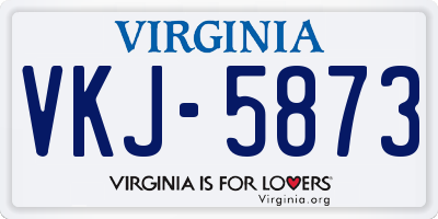 VA license plate VKJ5873