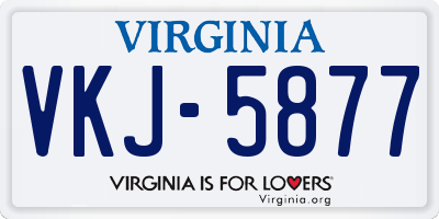 VA license plate VKJ5877