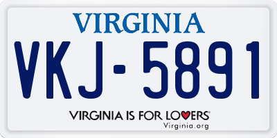 VA license plate VKJ5891
