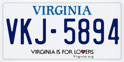 VA license plate VKJ5894