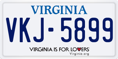 VA license plate VKJ5899