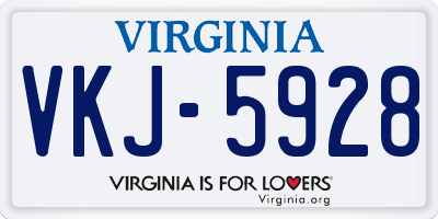 VA license plate VKJ5928