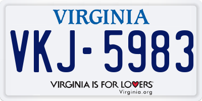 VA license plate VKJ5983