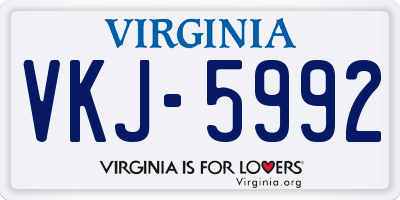 VA license plate VKJ5992