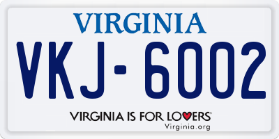 VA license plate VKJ6002