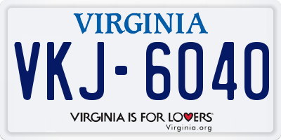 VA license plate VKJ6040