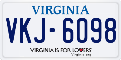 VA license plate VKJ6098