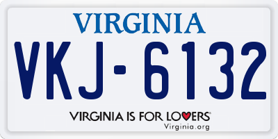 VA license plate VKJ6132