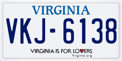 VA license plate VKJ6138