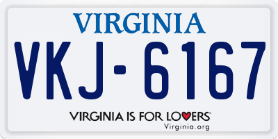 VA license plate VKJ6167