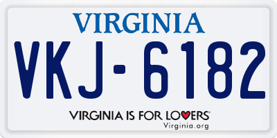 VA license plate VKJ6182