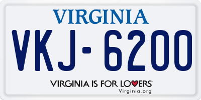 VA license plate VKJ6200