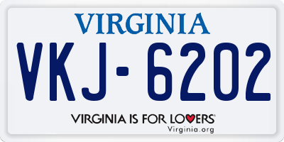 VA license plate VKJ6202