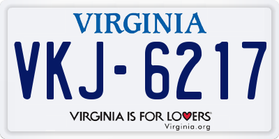VA license plate VKJ6217